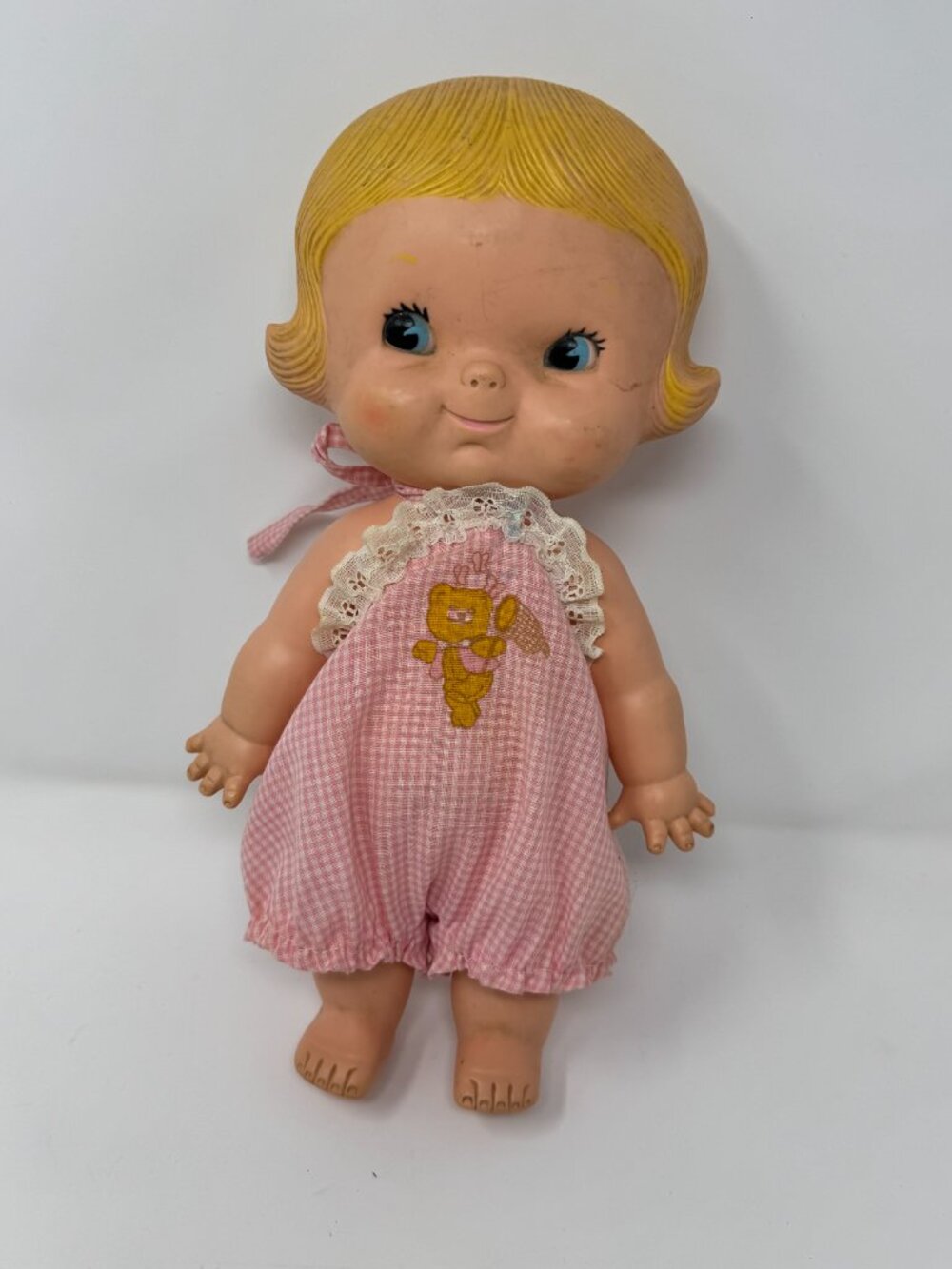 Vintage 1974 Uneeda Campbell Soup Kid Doll #214 Blonde Vinyl Girl 13”